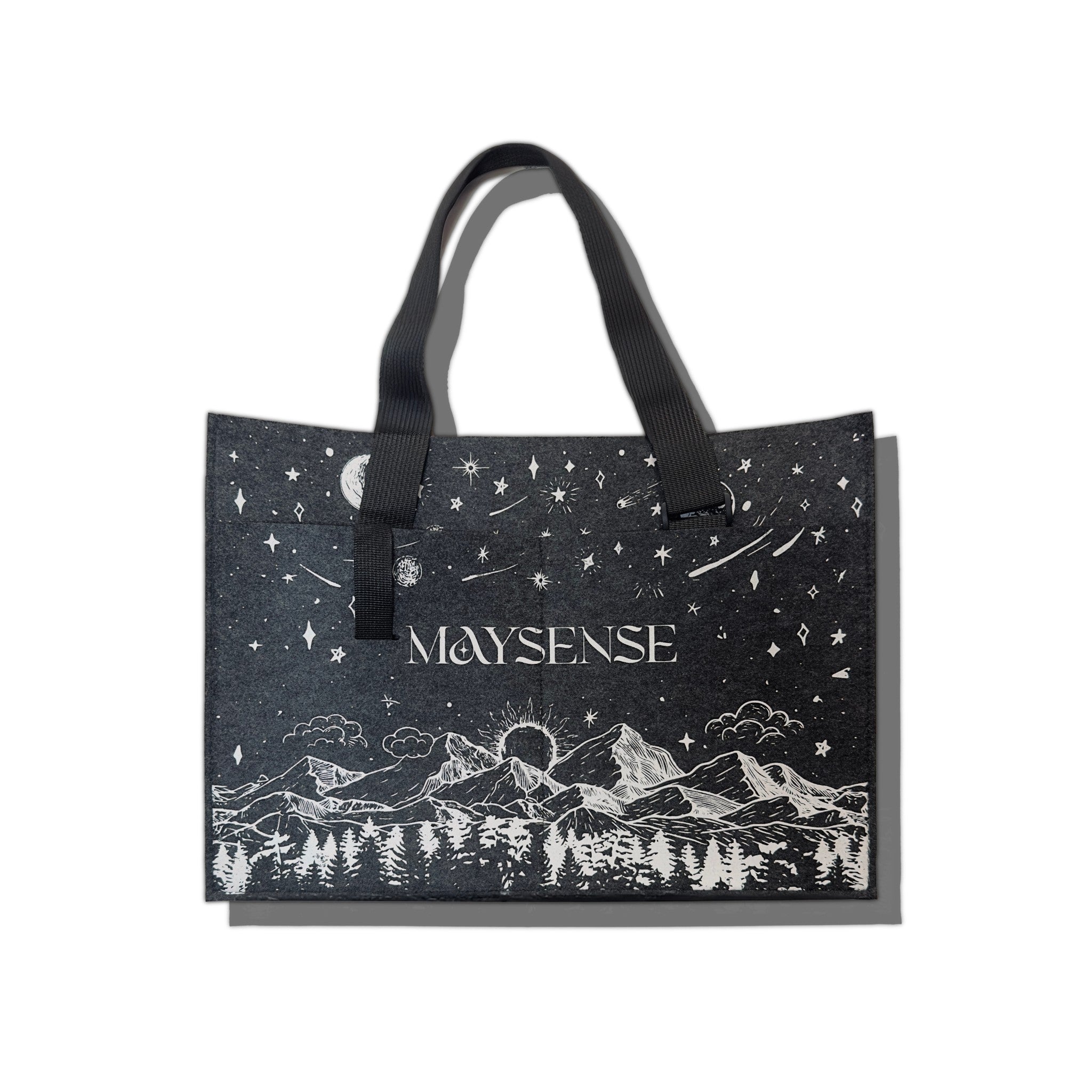 MAYSENSE Minimalist Black Work Tote Bag